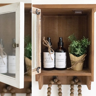 Two-Toned Wall Storage Cabinet with Hooks