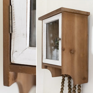 Two-Toned Wall Storage Cabinet with Hooks
