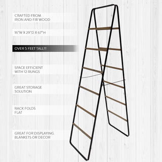 67 Inch Double Sided Blanket Display Storage Ladder