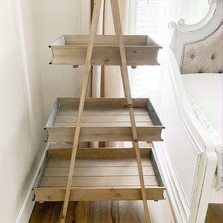 Three Tier Ladder with Removable Tray Shelves