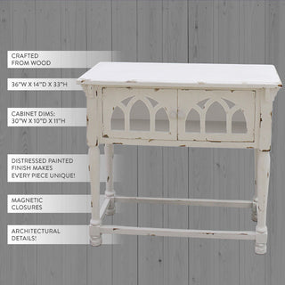 Wooden European Arched Storage Table