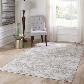 Erased Oriental Ivory Patterned Rug, Pick Your Size