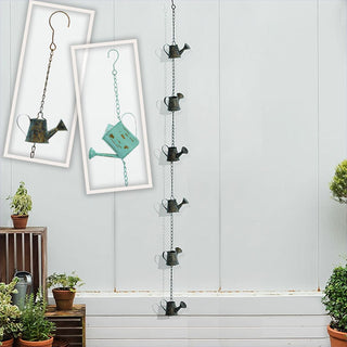 Distressed Watering Can Rain Chain, Pick Your Color