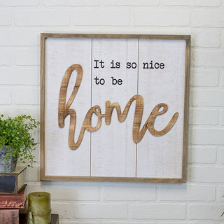 It's So Nice to Be Home Wooden Sign