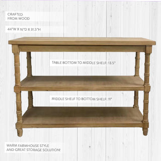 Classic Three-Tier Wooden Console Table
