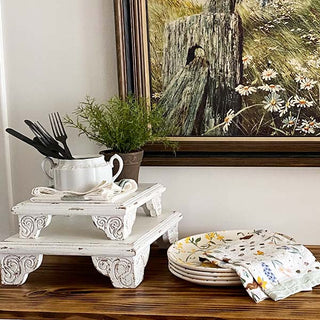 French Country Risers, Set of 2