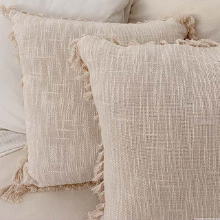 Natural Cotton Pillow with Tassels