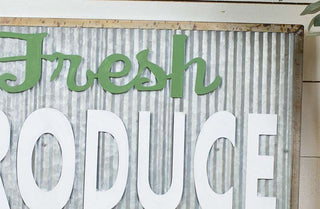 Galvanized Fresh Produce Sign