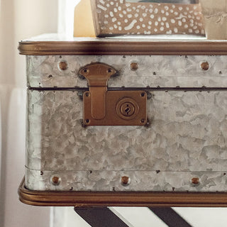 Grey Metal Farmhouse Suitcase Table