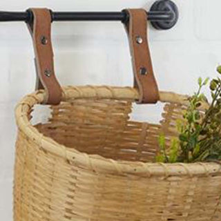Farmhouse Bamboo Basket Wall Shelf, Pick Your Size