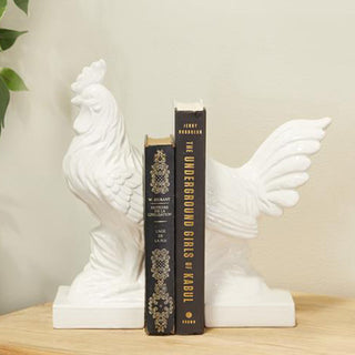 Sculpted Rooster Bookends, Pick Your Color
