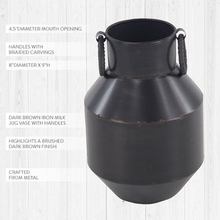 Brushed Metal Milk Jug Vase