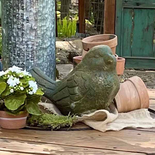 Mossy Sparrow Garden Statue