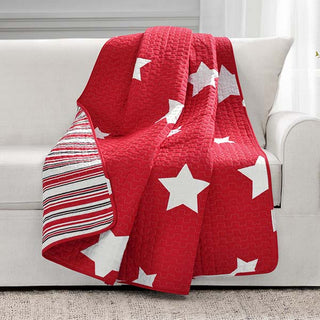 Reversible Patriotic Star Throw Blanket, Pick Your Color