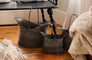 Rustic Iron Planter Set with Flared Rims