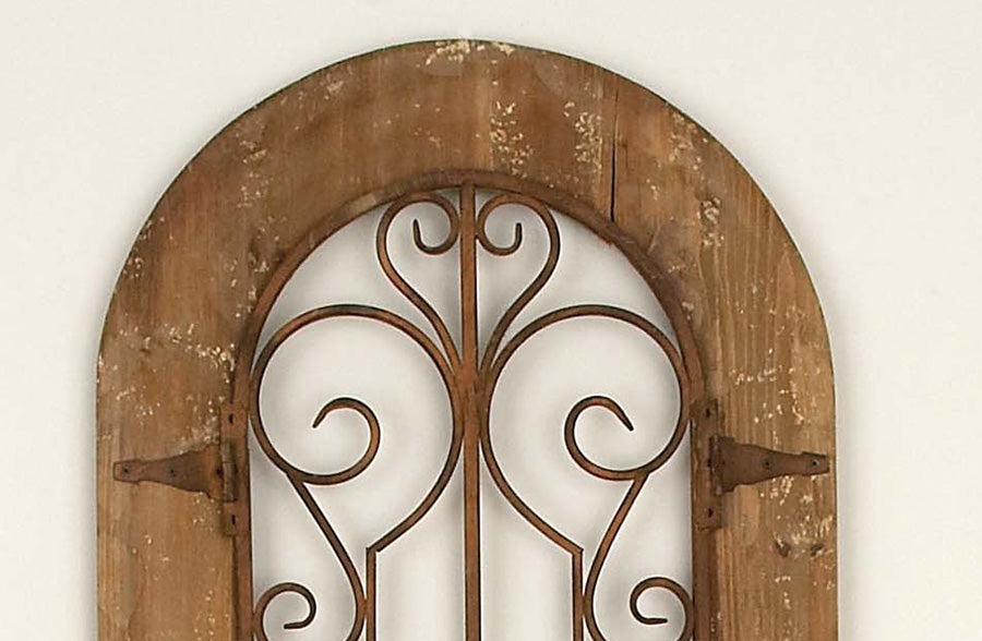 Wooden Arched Wall Panel | Distressed Wooden Arched Panel - Decor Steals