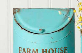 Turquoise Local Farmhouse Bins, Set of 2