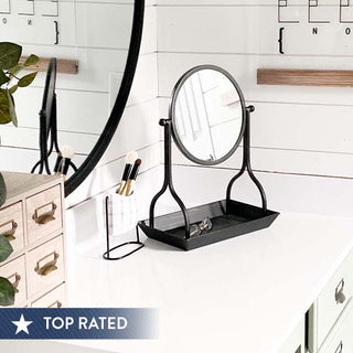 Round Vanity Mirror With Tray