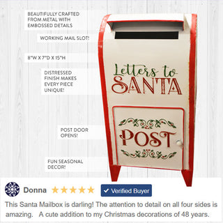 Letters To Santa Enamel Mailbox