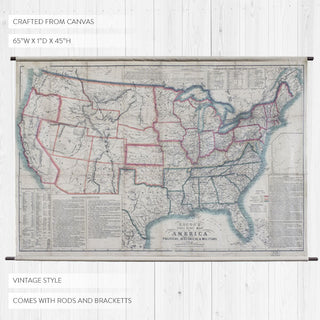 HUGE Hanging Canvas Map of America