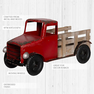 Metal And Wood Truck With Antique Finish