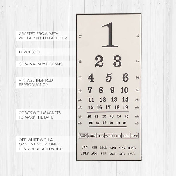 Vintage Eye Chart Calendar Eye Chart Wall Calendar Decor Steals