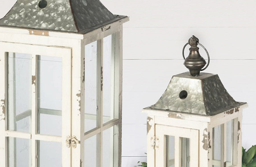 Chippy White Floor Lanterns Set Of 2 Farmhouse Cottage Decor Steals chippy-white-floor-lanterns-set-of-2-farmhouse-cottage-decor-steals