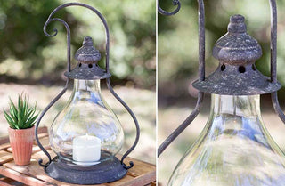 Vintage-Inspired Metal Candle Lantern