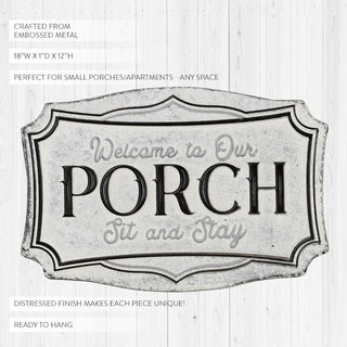 Embossed Welcome to Our Porch Sign