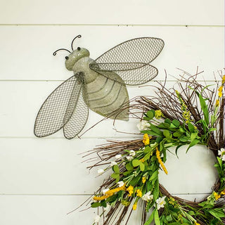 19 Inch Aged Metal Honey Bee Wall Decor