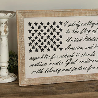 Wooden Framed Pledge of Allegiance Wall Art