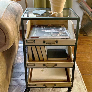 One of a Kind Side Table  with Storage Bins
