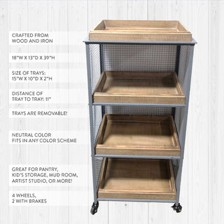 Four Tier Rolling Cart