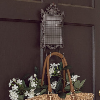 Ornate French Style Wall Basket with Hooks