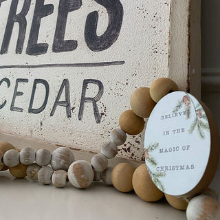 Magic of Christmas Wood Beaded Garland Decor Steals