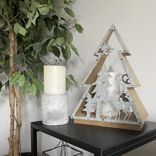Magical Winter Forest Scene Candle Lantern