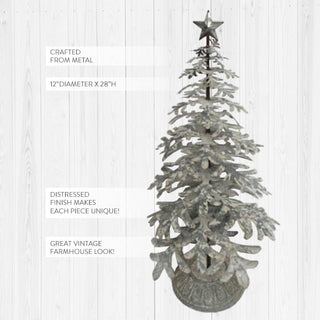 28 Inch Galvanized Metal Christmas Tree with Star