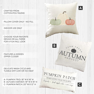 Fall Farmhouse Pillow Cover, Pick Your Style