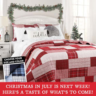 REVERSIBLE Christmas Quilt-Inspired Bedding 3 Piece Set, Pick Your Size