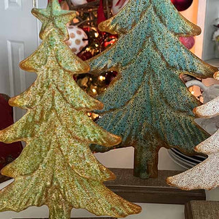 LARGE Distressed Cast Iron Christmas Trees, Set of 3