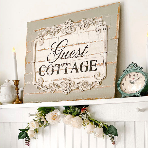 Distressed Victorian Guest Cottage Sign - Decor Steals