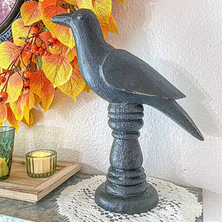 Distressed Raven Statues, Set of 2