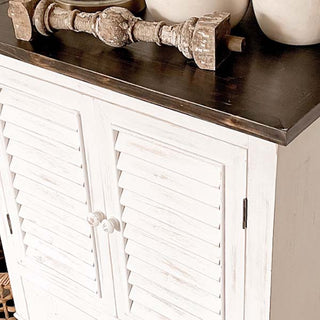 Distressed Storage Cabinet Accent Table