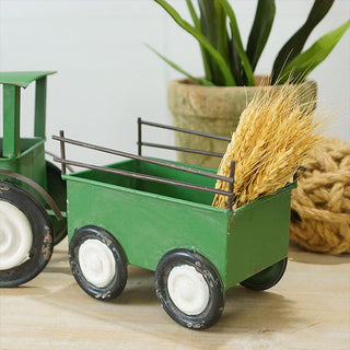Green Tractor Decor with Hauler