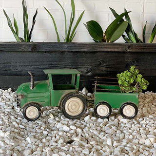 Green Tractor Decor with Hauler