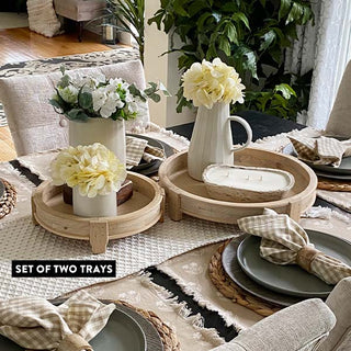 Footed Round Tray Display Risers, Set of 2