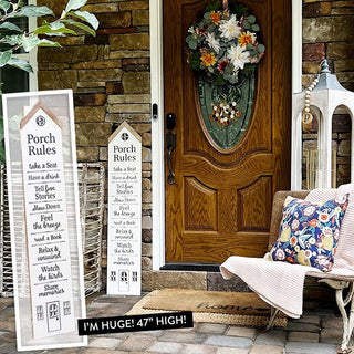 Porch Rules Sign | Farmhouse Cottage