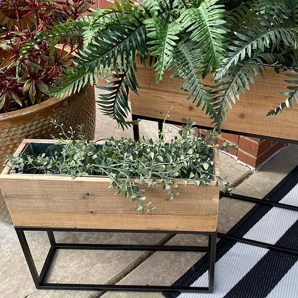 wood and metal indoor planter Wood and Metal Planters | Modern Industrial Farmhouse