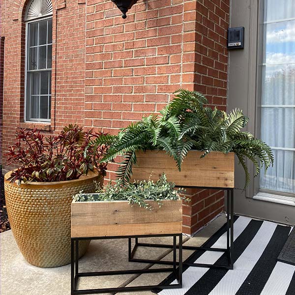 farmhouse indoor planter Wood and Metal Planters | Modern Industrial Farmhouse