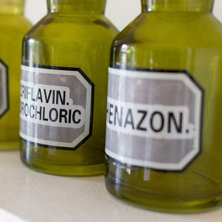FOUND Eastern European Green Apothecary Bottles, Set of 4